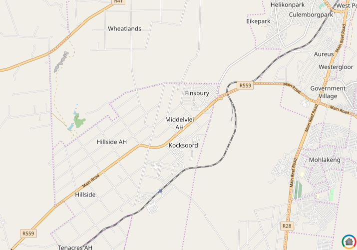 Map location of Middelvlei AH